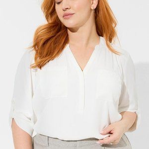 NWT Torrid Harper Georgette Pullover 3/4 Sleeve Blouse